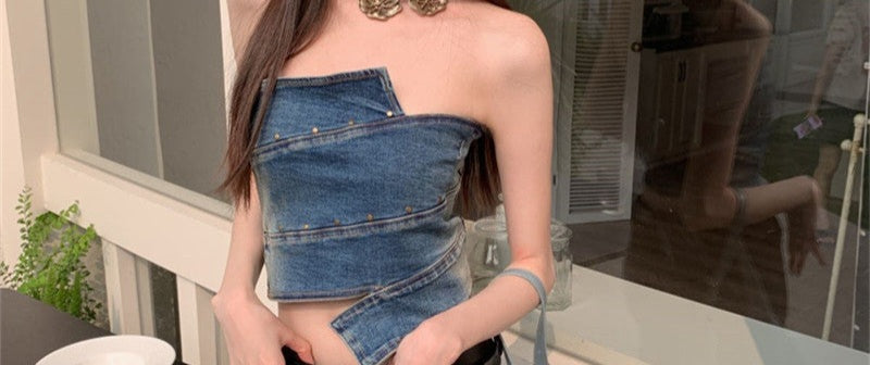 Denim Bridge Tube Top