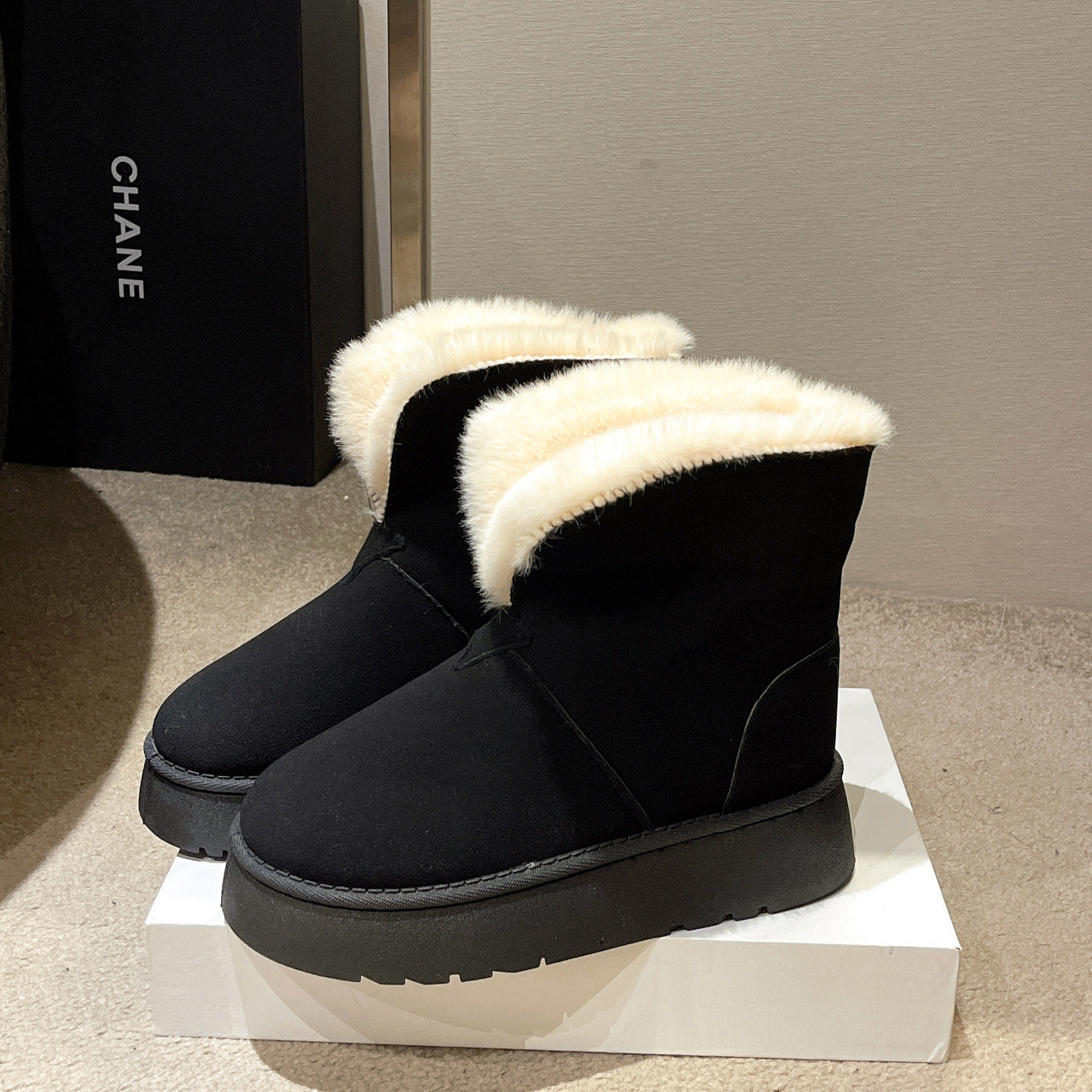 Foldable Suede Snow Boots