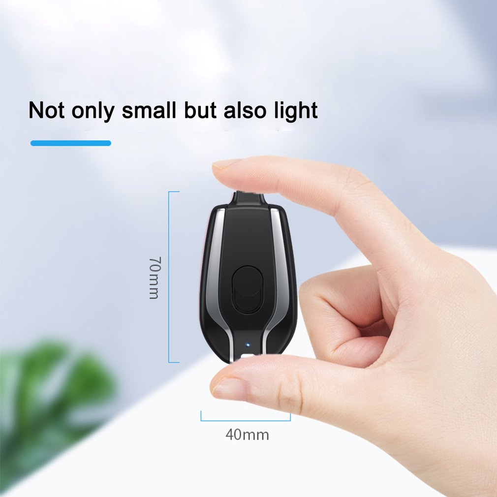 1500mAh Mini Power Keychain Charger With Type-C  Fast Charging Backup Power Bank