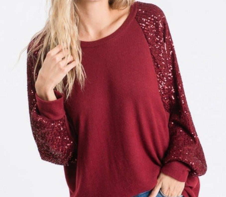 Sequins Long Sleeve Shirt