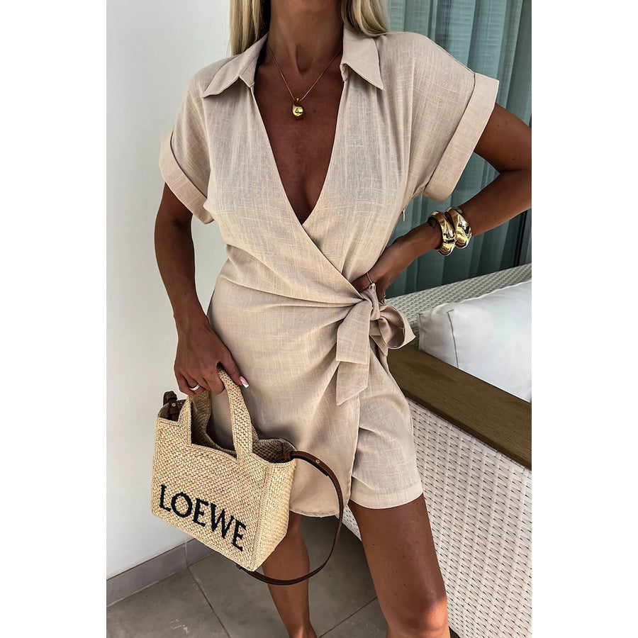 Summer / Autumn  Collar Jumpsuit Casual Loose Vacation Jumpsuit