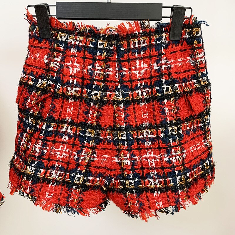 Tweed Plaid Shorts