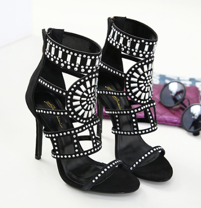 Rhinestone High Heel Sandals