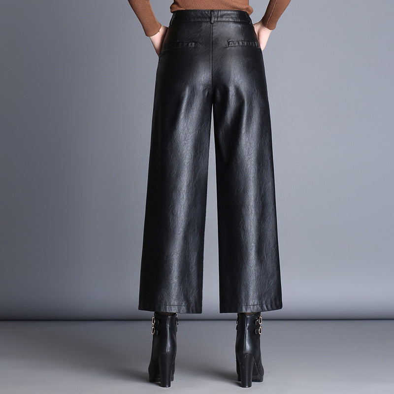 Fashion Leather Capri Pants