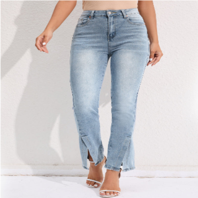 Commuter Split Capri Styled Stretch Jeans