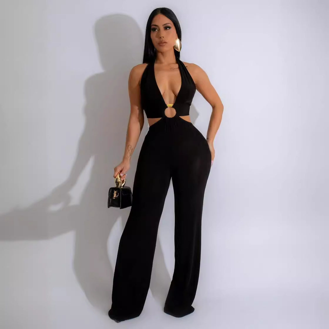 Versatile Solid Color Camisole Jumpsuit