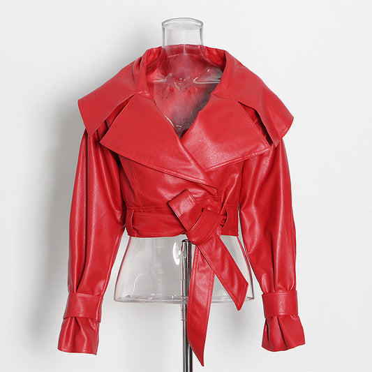 Fashion Motorcycle Faux Leather Coat Jacket