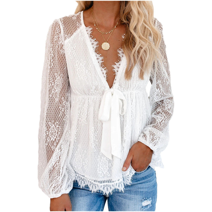 Embroidery Lace Stitched Shirt