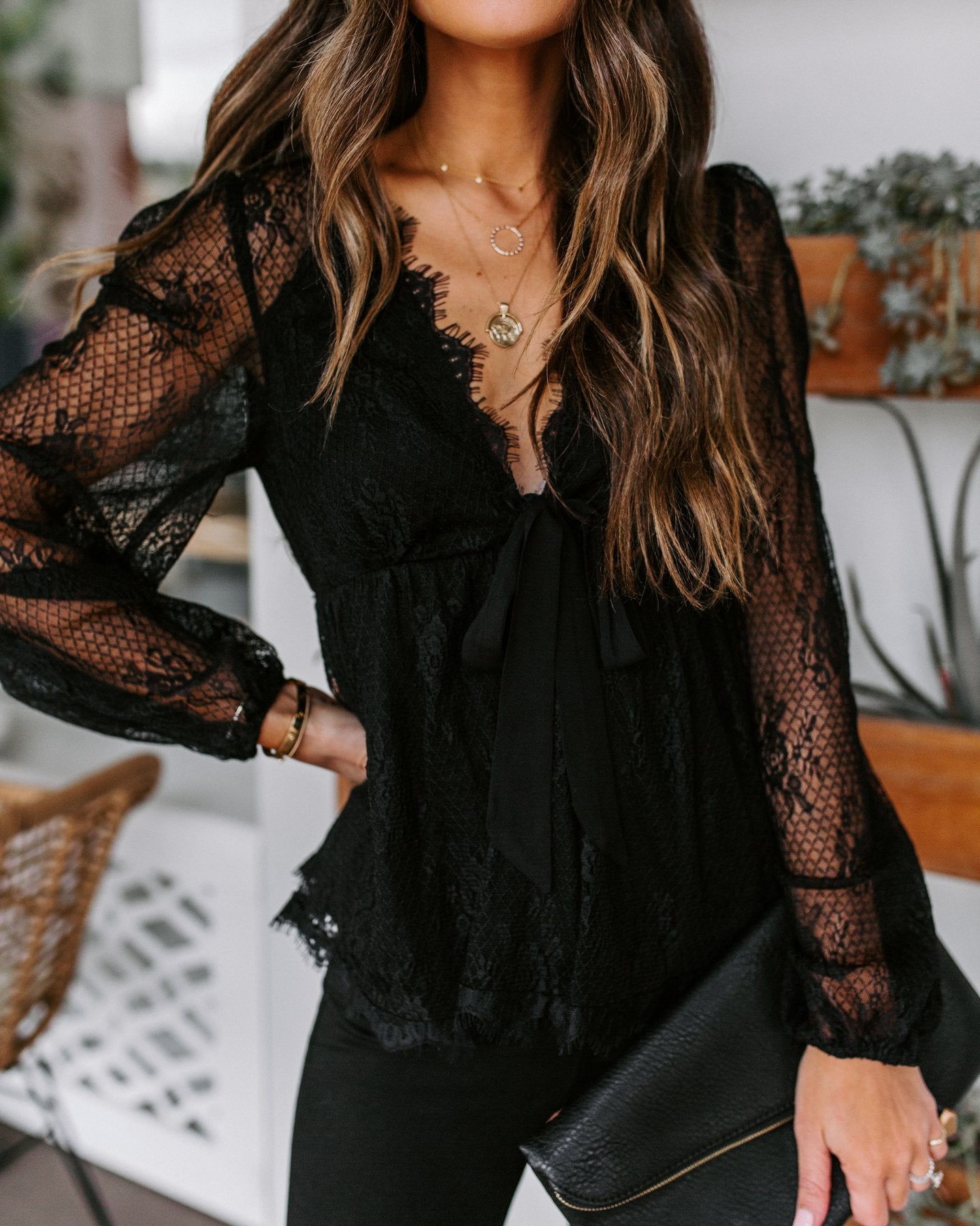 Embroidery Lace Stitched Shirt