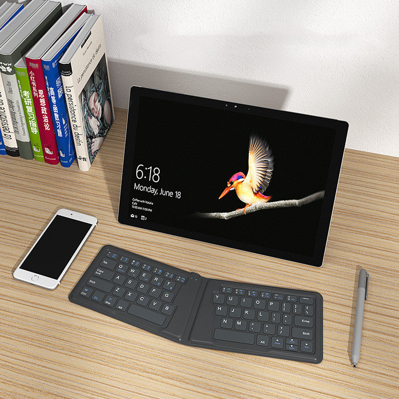 Aerospace Folding Bluetooth Keyboard Ipad Tablet Phone Universal Office Keyboard