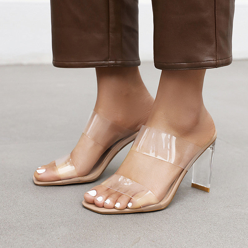 Sling Back Clear Heel Sandal