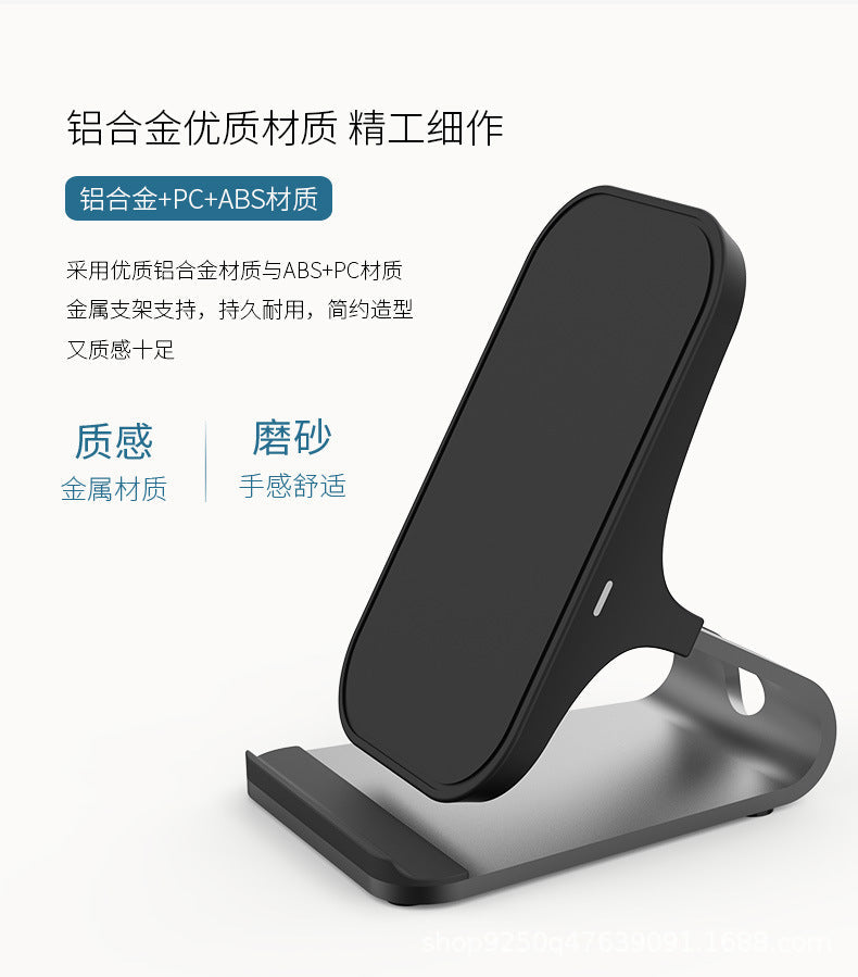 Aluminum Alloy QI Fast Charging 15W Wireless Charger Mobile Phone Holder