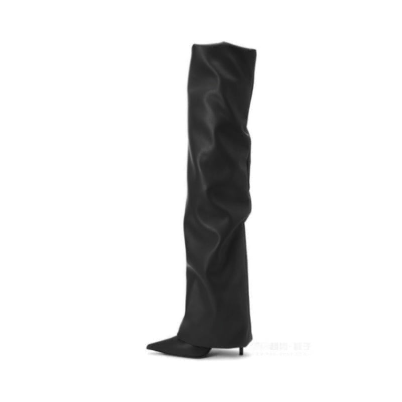 Leather Knee High Retro Boots