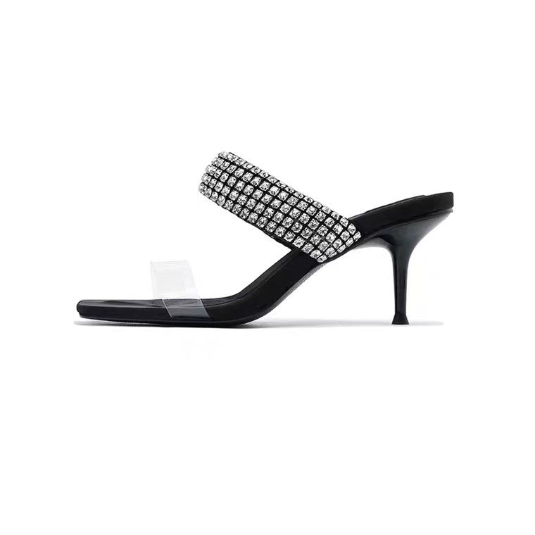 Heel Out Rhinestone Stilleto High Heels