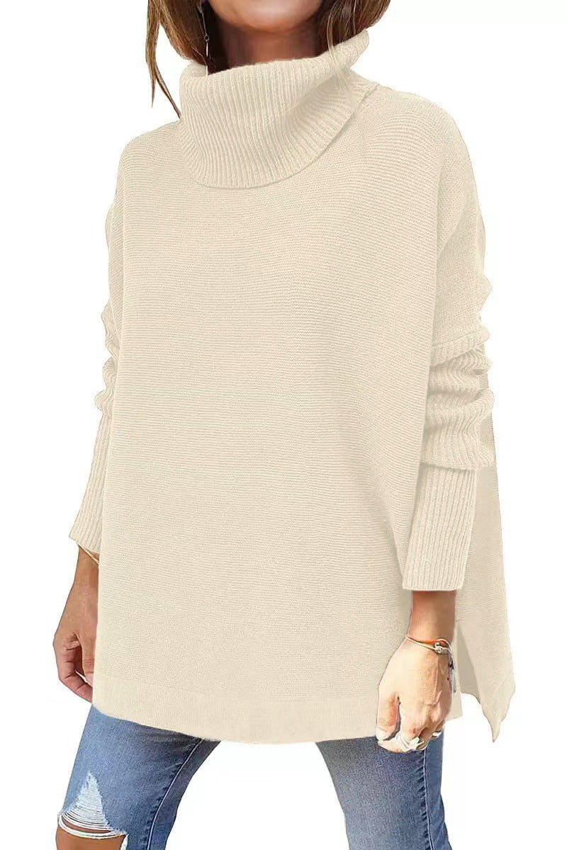 Turtleneck Sweater Mid Length Batwing Sleeve