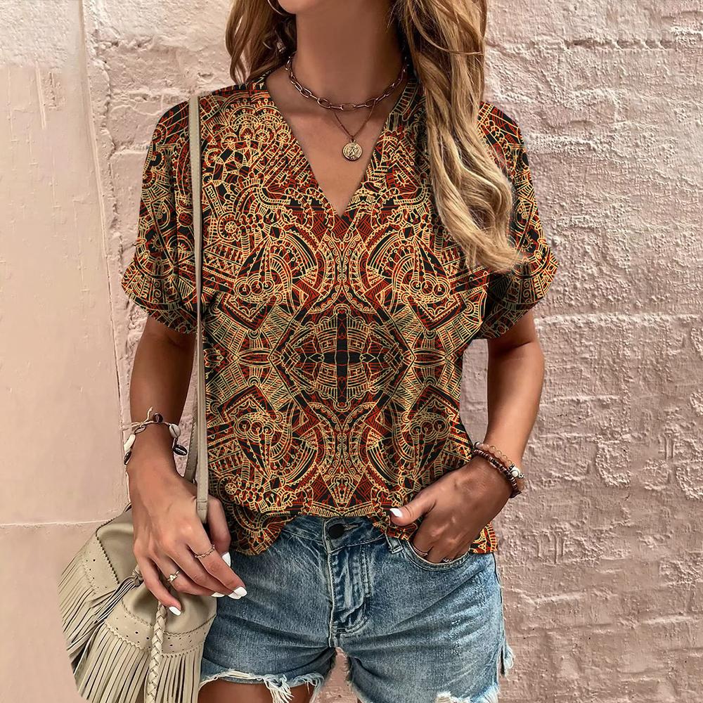 Printed V-neck T-Shirt