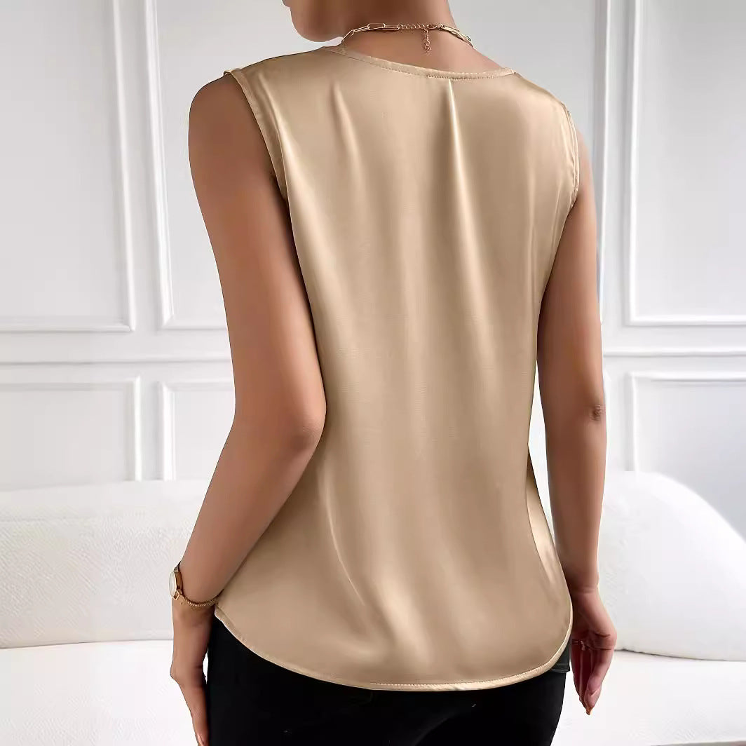 Women's Satin Temperament Commute Vest Bottoming Top