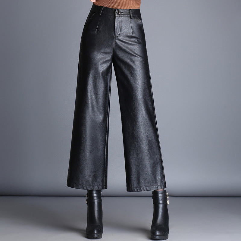 Fashion Leather Capri Pants