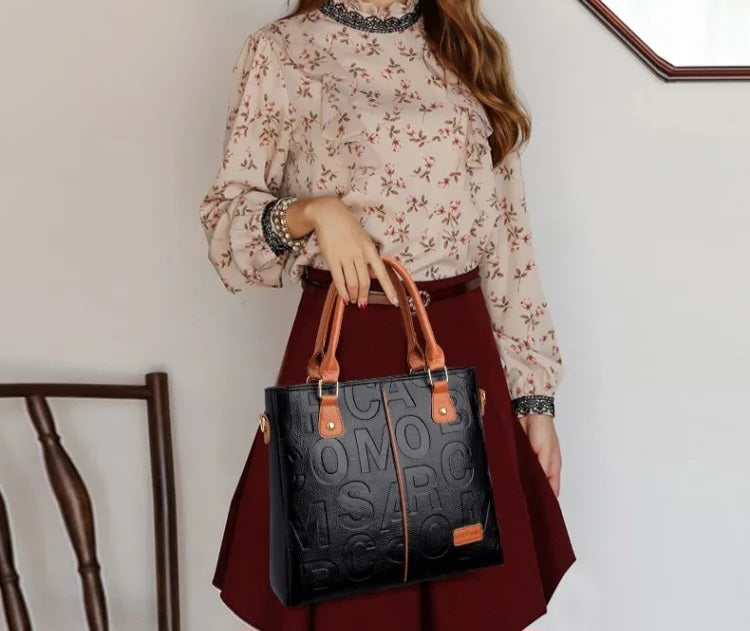 Large Capacity Leather Print  Shoulder Bag