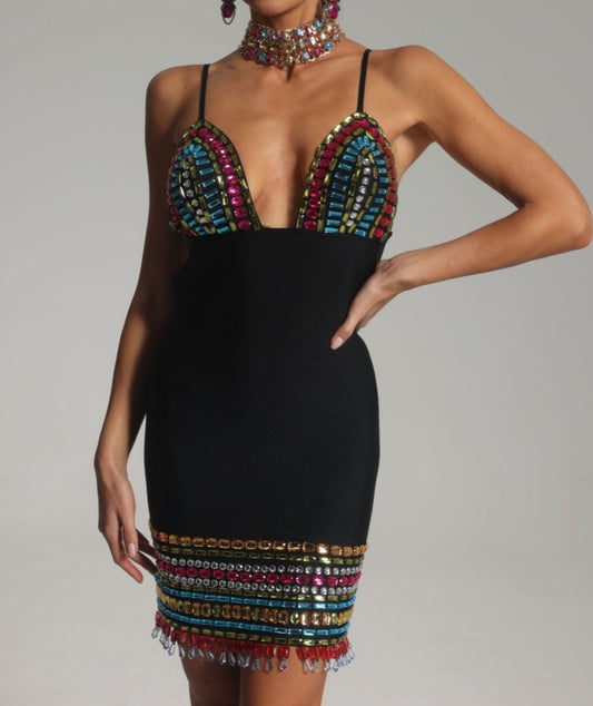 Beaded Top Mini Dress