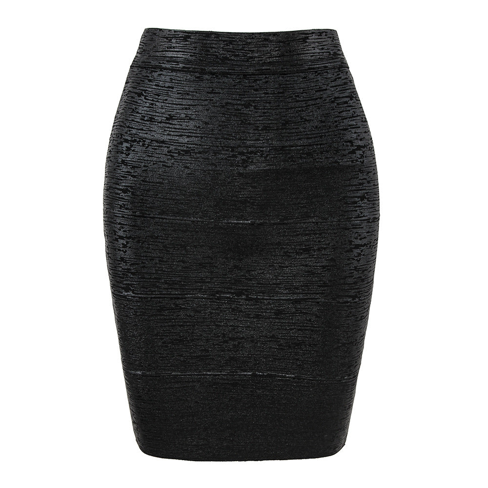 European Metallic Bandage Skirt Fashion