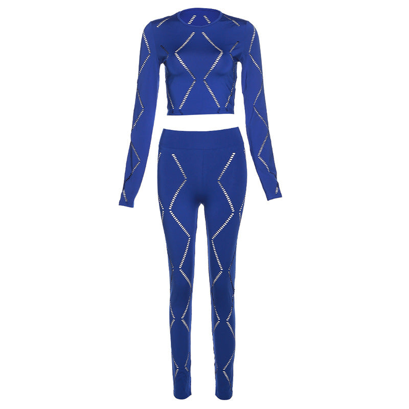 Women's Ripped High Waist Sports Suit