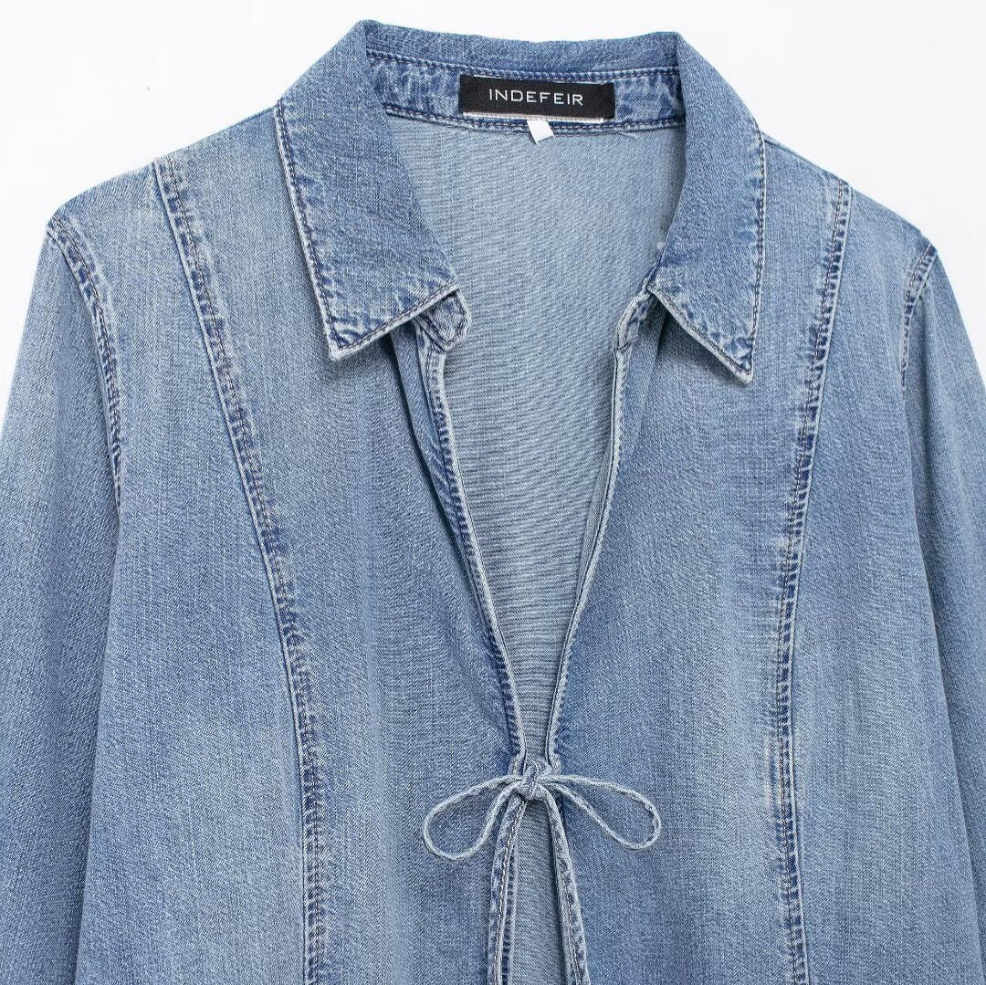 Tied Denim Shirt