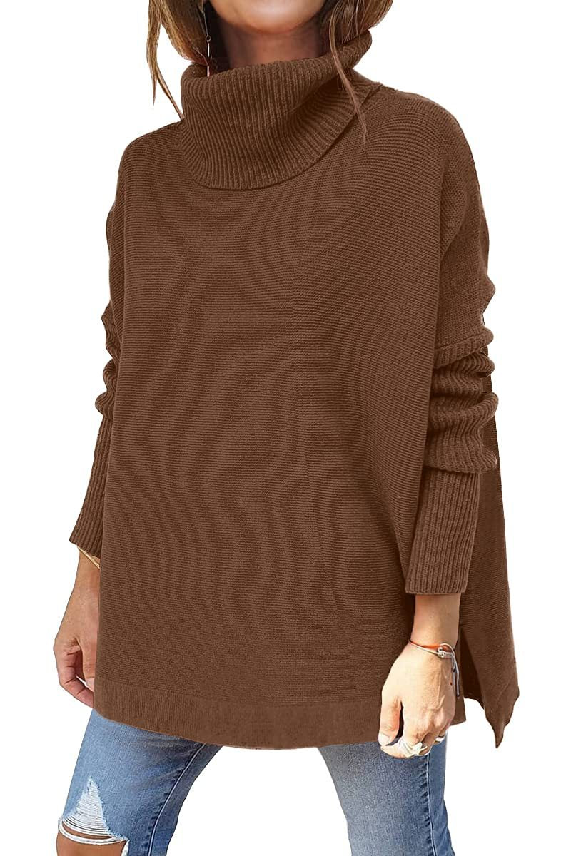 Turtleneck Sweater Mid Length Batwing Sleeve