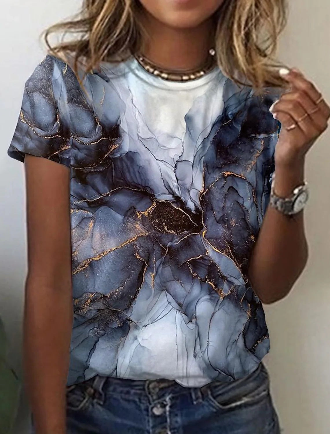 Abstract Retro Print Short Sleeve Shirt