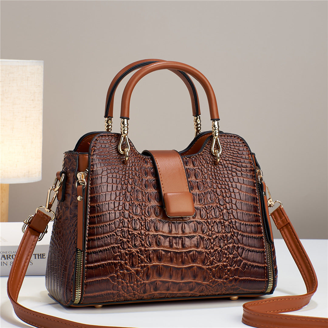 Croc Pattern Shoulder Bag