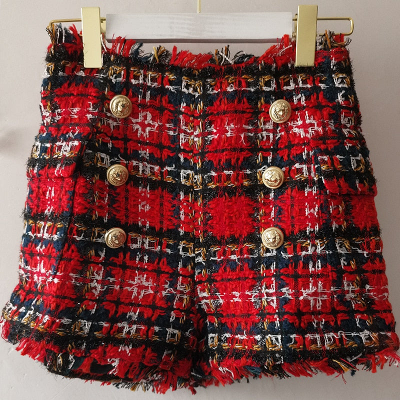 Tweed Plaid Shorts