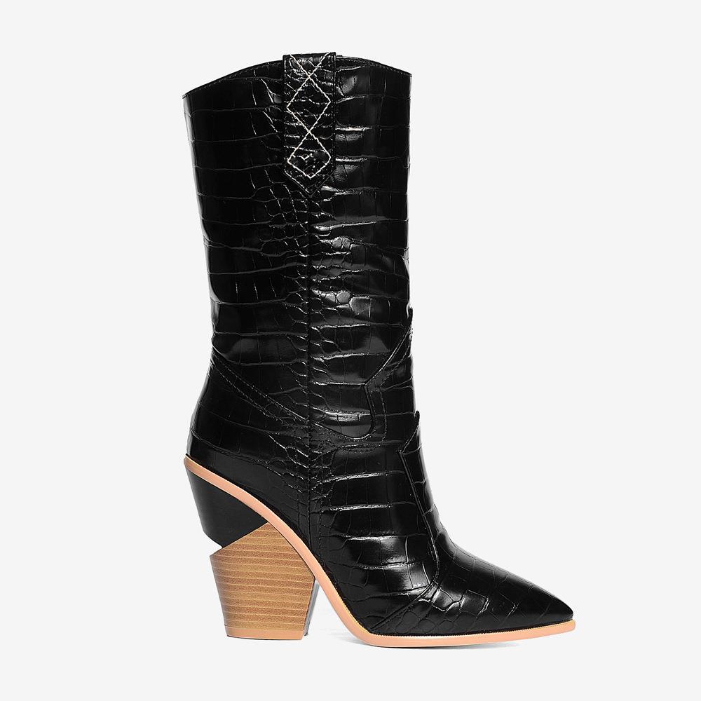 Cow Girl Style style Wedge Heel Boots