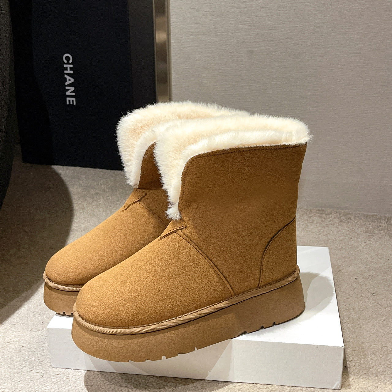 Foldable Suede Snow Boots