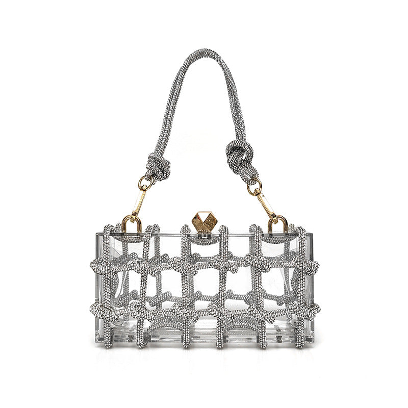 French Style Rhinestone Square Bag