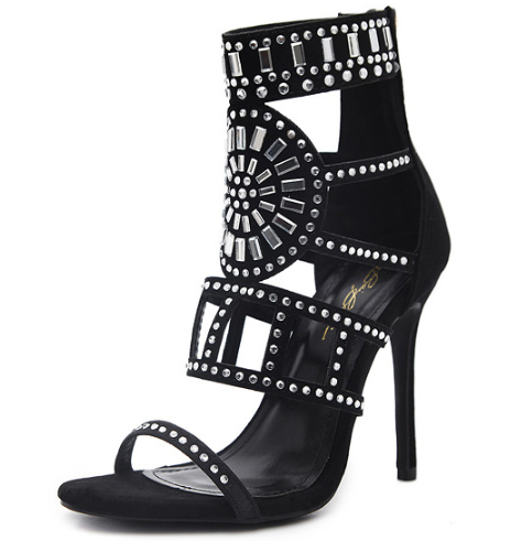 Rhinestone High Heel Sandals