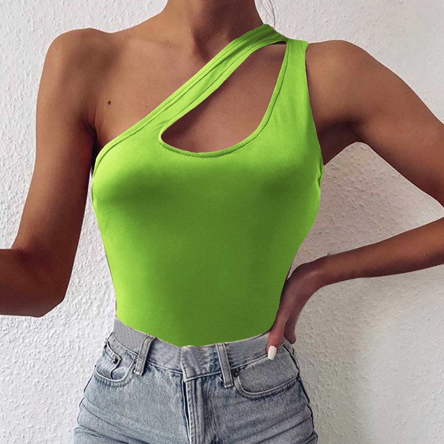 Women's Top Irregular Shoulder Personality Vest