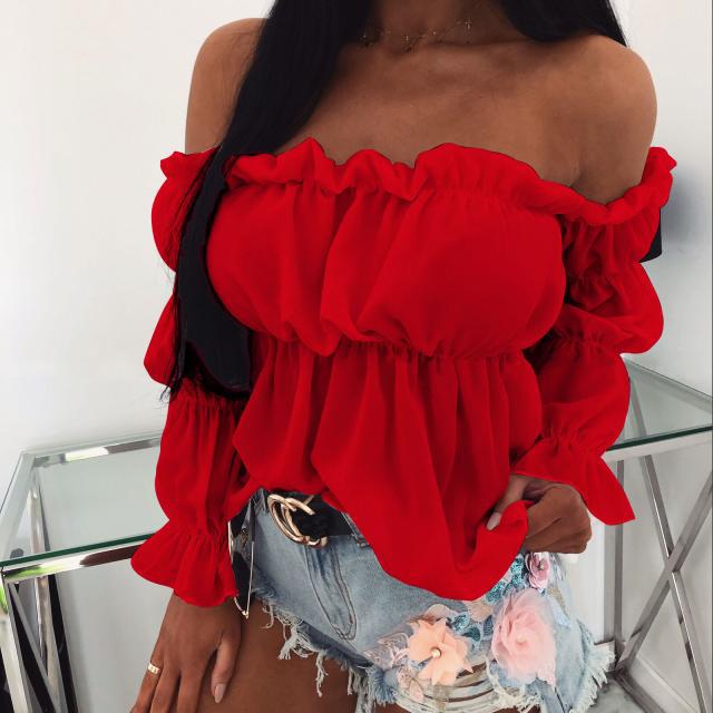 Ruffled Off Shoulder Shirt