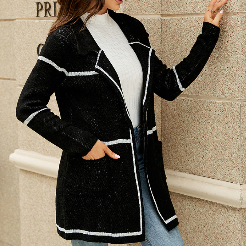 Slim-fit Long Sleeve Knitted Cardigan