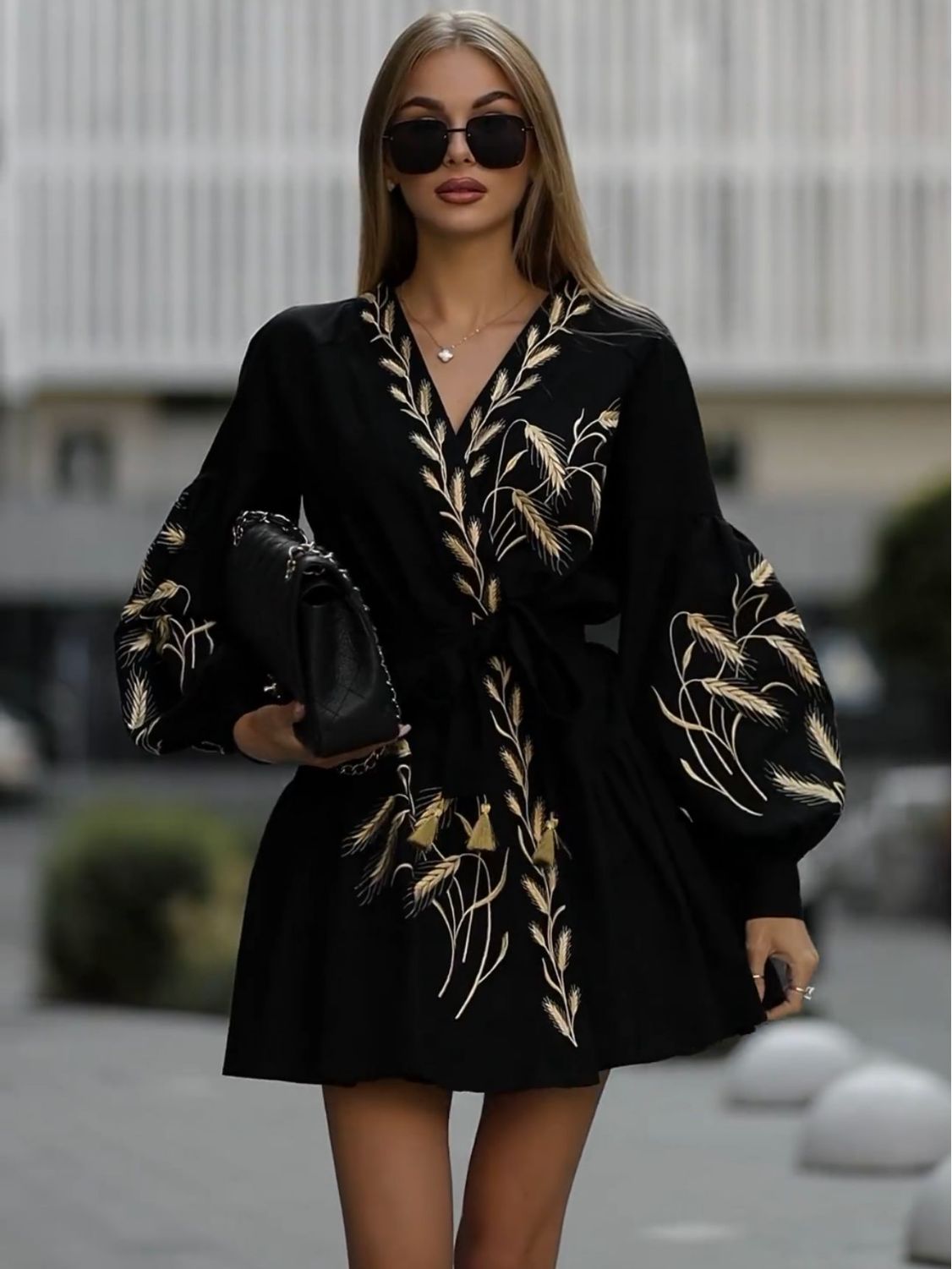 Fashion Printed Wide Hem Dress