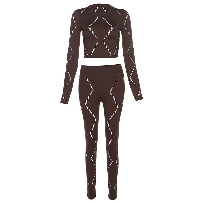 Women's Ripped High Waist Sports Suit