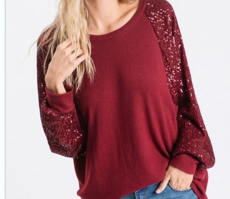 Sequins Long Sleeve Shirt