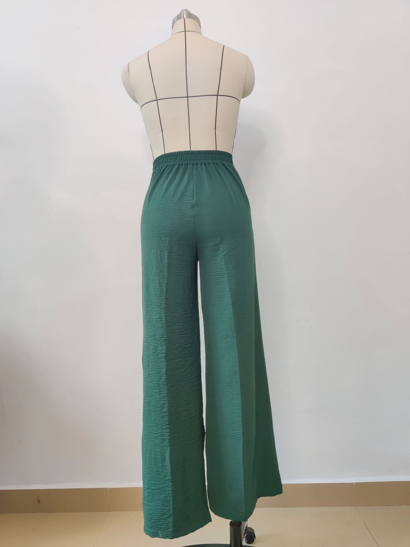 Solid Color Pleated Wide-leg Pants