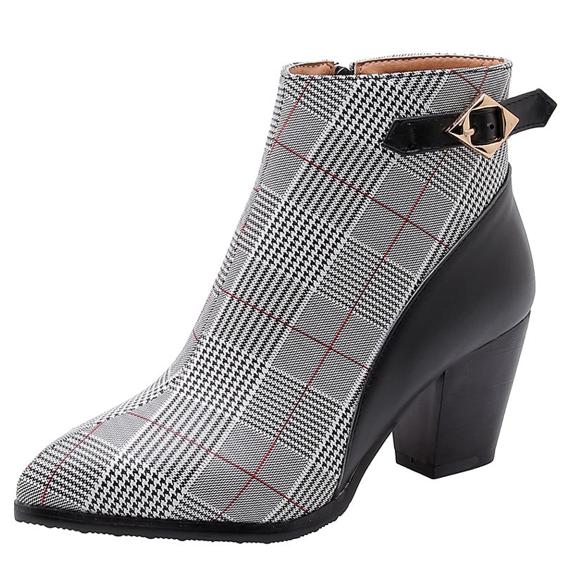 Plaid Ankle Boots