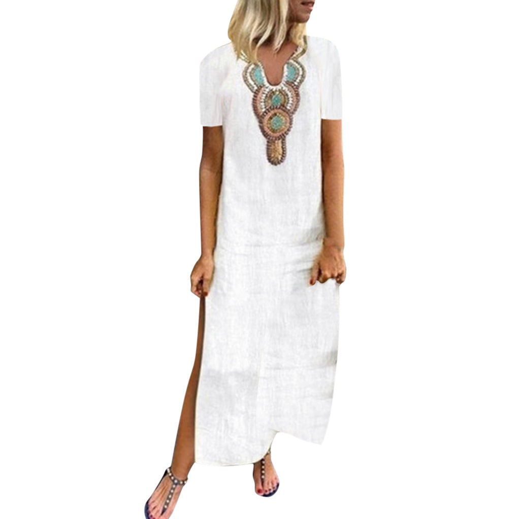 Embroidery Styled V-Neck Dress