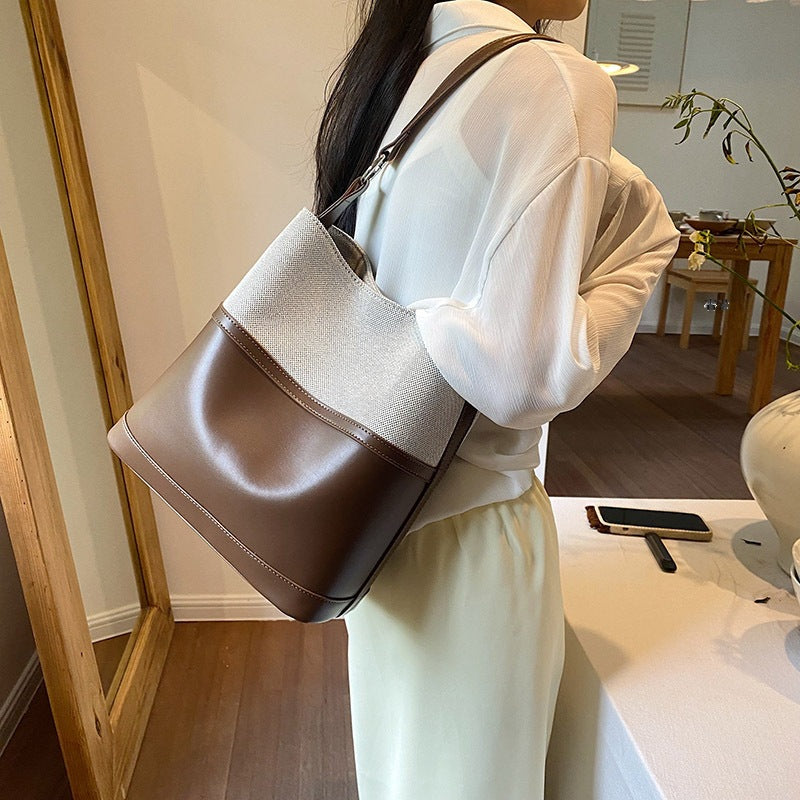 Large Leather Bucket Bag