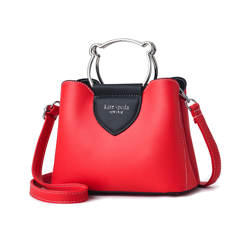 Simple Contrast Color Casual Shoulder Bag