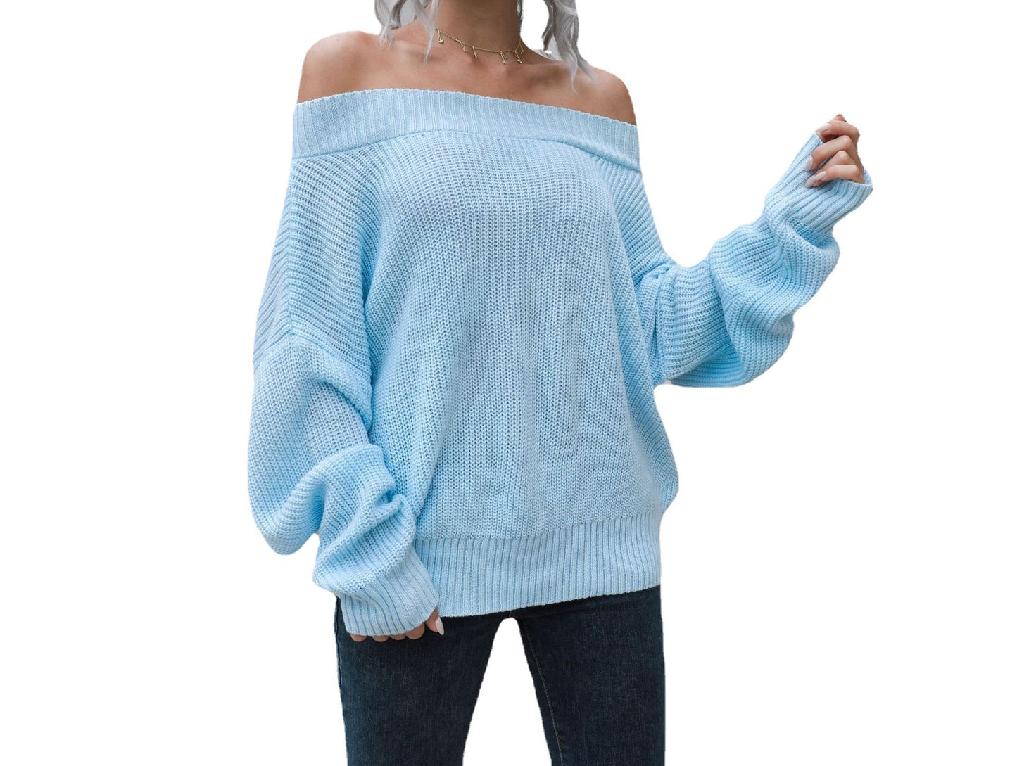 Casual Off-Shoulders Knit Sweater