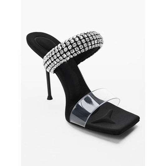 Heel Out Rhinestone Stilleto High Heels