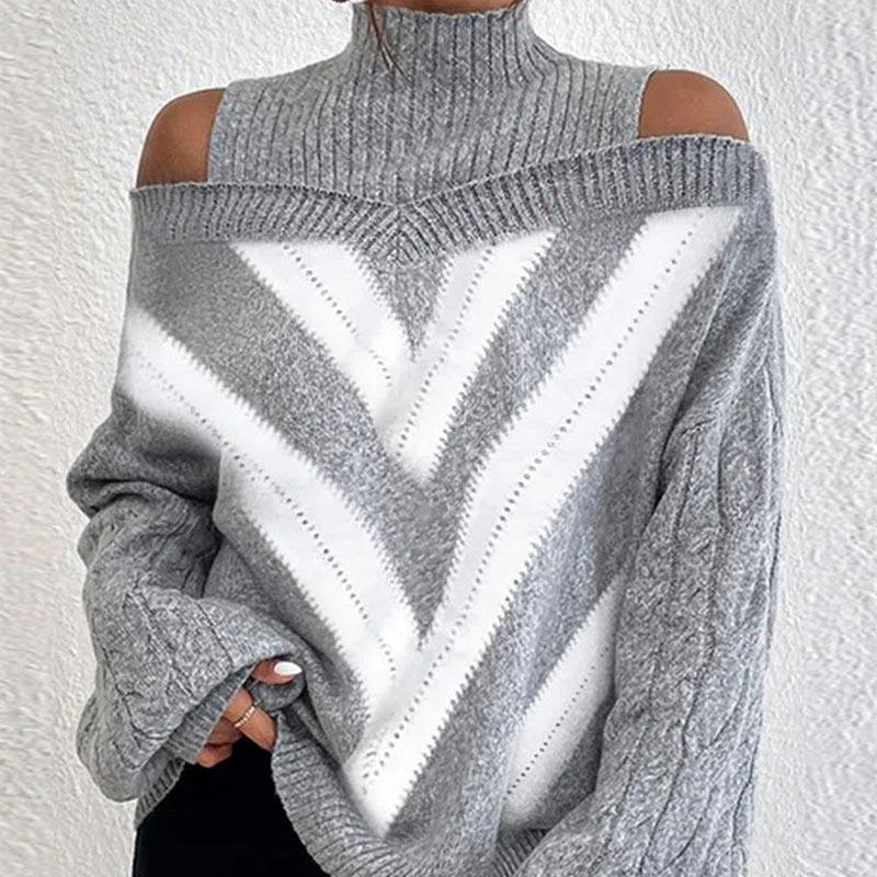 Fashion Cut-out Shoulder Long Sleeve Shirt