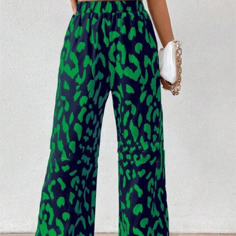 Women's Leopard Print Trousers With Pockets